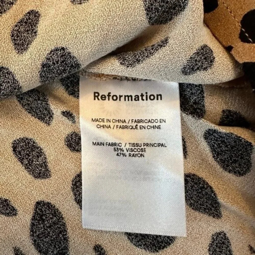 NEW Reformation Bea Skirt in Leopard | Brown/Tan - size 2 - Picture 8 of 10